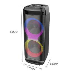 Boxa portabila ZQS 8288 de 8x2 inch putere 5000mah cu 2 microfoane