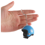Breloc Chei Model Casca Moto Albastru 