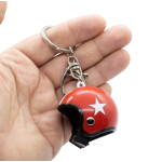 Breloc Chei Model Casca Moto Rosu