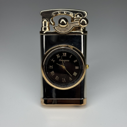 Bricheta cu Ceas si flacara dubla si Pedala Silver  HF-606