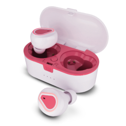 Căști Bluetooth Wireless bluetooth 5.0 carcasa impermeabila, compatibil android si IOS, Roz