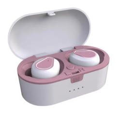 Căști Bluetooth Wireless bluetooth 5.0 carcasa impermeabila, compatibil android si IOS, Roz