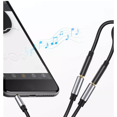 Cablu adaptor audio QHD74  de 3.5mm 20cm