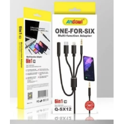 Cablu Adaptor Auxiliar Audio Jack 3.5mm 4in1 Andowl Q SX12