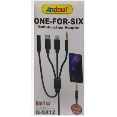 Cablu Adaptor Auxiliar Audio Jack 3.5mm 4in1 Andowl Q SX12
