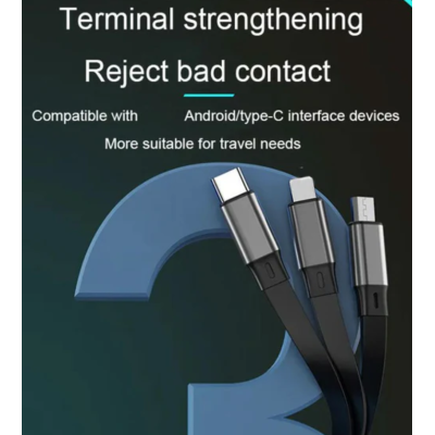 Cablu de date cu 3 mufe diferite Q SJ100 de 100W