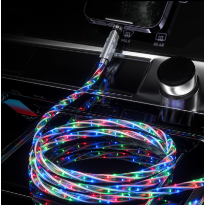 Cablu de date cu incarcare super rapida si lumina LED PD 4 in 1