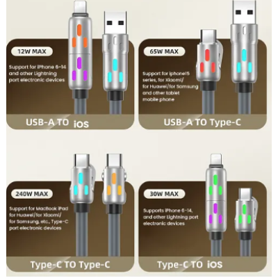 Cablu de date si incarcare 2 in 2 putere 240W