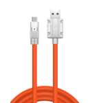 Cablu de date USB cu USB C 120W 6A 1m Portocaliu capete Metalice TYPE C