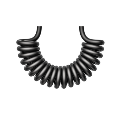 Cablu de date USB la iPhone Lightning spiralat negru