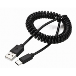Cablu de date USB la USB type C spiralat negru
