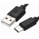Cablu de date USB la USB type C spiralat negru