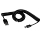 Cablu de date USB la USB type C spiralat negru