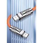 Cablu de incarcare telefon mobil Q SJ950 TypeC la TypeC 60W incarcare ultra rapida  Cablu de incarcare telefon mobil Q SJ950 TypeC la TypeC 60W incarcare ultra rapida