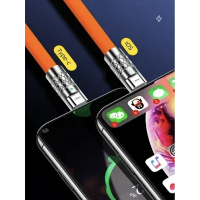 Cablu de incarcare telefon Q SJ980 TypeC la Lightening portocaliu