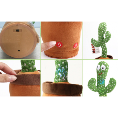 Cactus Dansator si Vorbitor Usb cu LED-uri Colorate / Jucarie interactiva