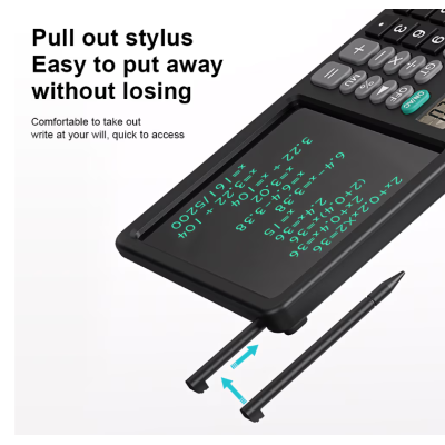 Calculator stiintific ecran LCD 7 inch 12 cifre solar/baterie negru 25.3x15.9x1.6cm