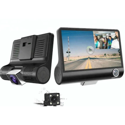 Camera auto tripla Full HD 3 camere fata/spate/interior ecran 4 inch G Senzor