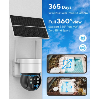 Camera de Supraveghere 2K cu panou SOLAR IP66