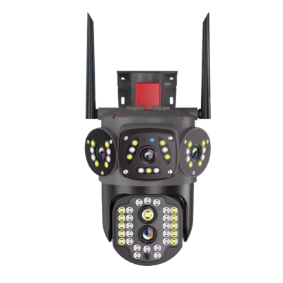 Camera de supraveghere 3 IN 1 M145 Tripla 6K cu 6 Megapixeli Wireless Rotire automata Inteligent tracking Supravegheaza 3 zone simultan