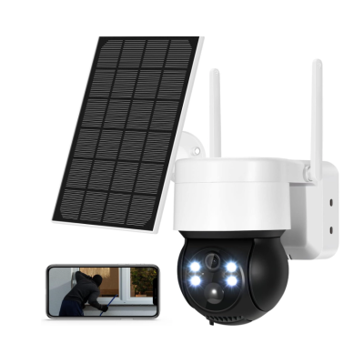 Camera de supraveghere cu panou solar senzor PIR si sirena