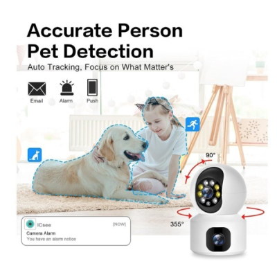 Camera de supraveghere dubla interioara SX626 pentru monitorizare bebelusi WIFi 360