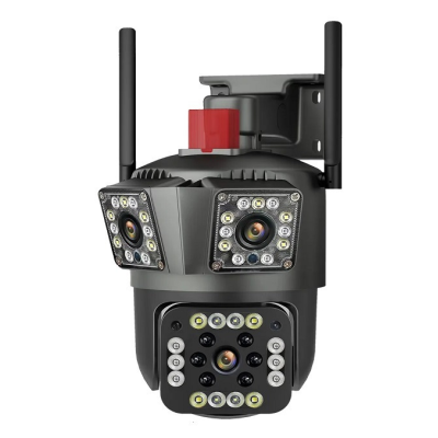 Camera de Supraveghere Tripla WIFI 24MP Exterior/Interior Ultra HD 10X zoom Rotire Comunicare Bidirectionala