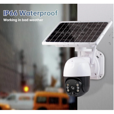 Camera de supraveghere Wifi cu Panou Solar Atasat si Senzor de Miscare alert PTZ