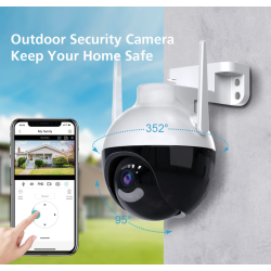 Camera inteligenta de Supraveghere cu Unghi Wide HD 4MP Rotunda Alba HA