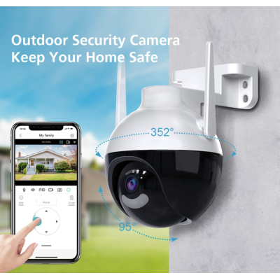 Camera inteligenta de Supraveghere cu Unghi Wide HD 4MP Rotunda Alba HA