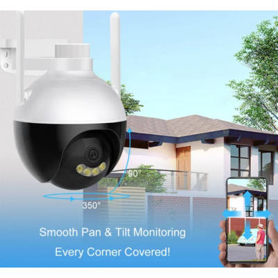 Camera inteligenta de Supraveghere cu Unghi Wide HD 4MP Rotunda Alba HA