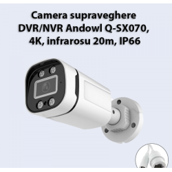 Camera supraveghere DVR/NVR Andowl Q SX070 4K infrarosu 20m IP66 alb