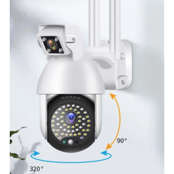 Camera Supraveghere IP PTZ Duala wireless 320 grade 1080p IR+LED Exterior Senzor Miscare Alarma