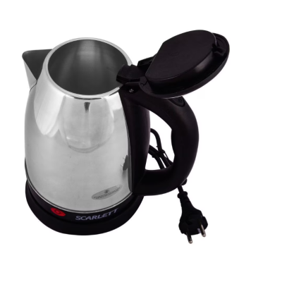 Cana Fierbator Scarlett 1500W capacitate 2L Oprire automata Inox/Negru
