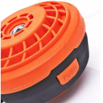 Cap motocoasa buton metal gri+portocaliu MX144