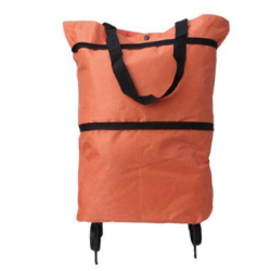 Carucior pliabil tip sacosa pentru cumparaturi cu roti si maner