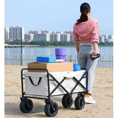 Carucior portabil si pliabil de cumparaturi cu 4 roti