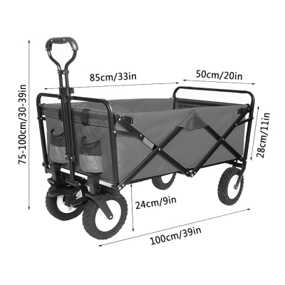 Carucior portabil si pliabil de cumparaturi cu 4 roti