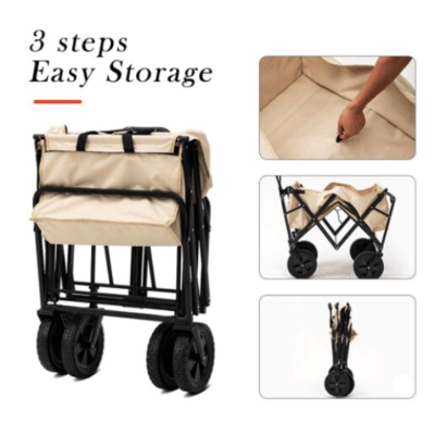 Carucior portabil si pliabil de cumparaturi cu 4 roti