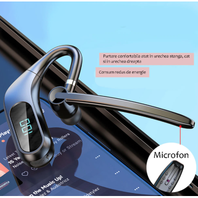 Casca Bluetooth 5.0 Wireless KJ12 Rezistenta la Apa