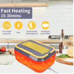 Caserola electrica capacitate 1.5L cu accesorii la priza sau auto Functie autogatire si accesorii pentru incalzire si depozitare mancare aliemntare