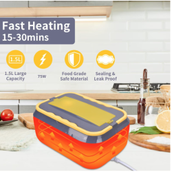 Caserola electrica capacitate 1.5L cu accesorii la priza sau auto Functie autogatire si accesorii pentru incalzire si depozitare mancare aliemntare