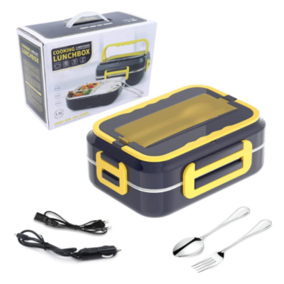 Caserola electrica capacitate 1.5L cu accesorii la priza sau auto pentru incalzire si depozitare mancare aliemntare