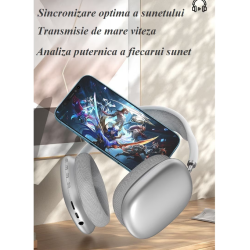 Casti audio P9 Pro Max Wireless Bluetooth sunet 3D difuzor HiFi Casti audio P9 Pro Max Wireless Bluetooth sunet 3D difuzor HiFi