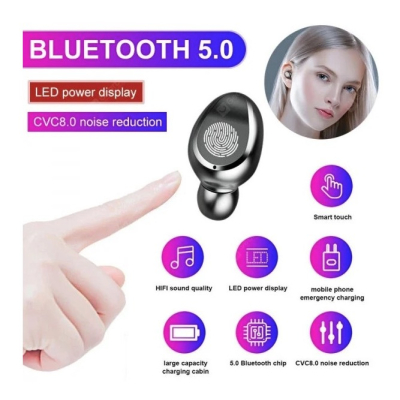 Casti In Ear TWS F9 Bluetooth 5.0 Wireless IPX7 4000mAh HiFi