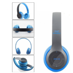 Casti wireless P47 Albastru wireless cu Bluetooth si microfon Casti wireless P47 Albastru wireless cu Bluetooth si microfon