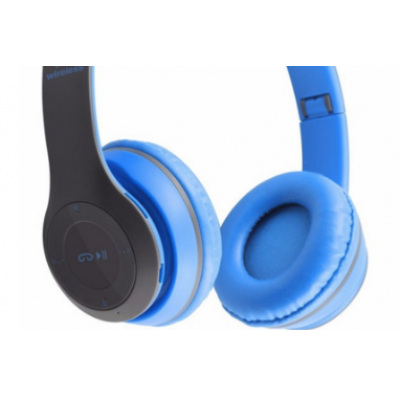 Casti wireless P47 Albastru wireless cu Bluetooth si microfon