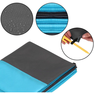 Cearsaf de plaja cu geanta de transport 200x210cm albastru gri