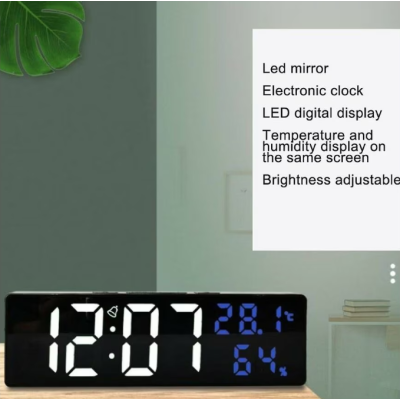 Ceas de Birou Digital cu Termometru si Umiditate Model DS3818l ROSU