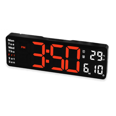 Ceas de perete / masa electronic RD A323 de 32cm afisaj portocaliu